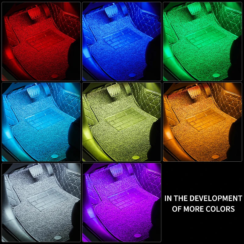 Neon LED Car Interior Ambient Foot Strip Light Kit Accessori