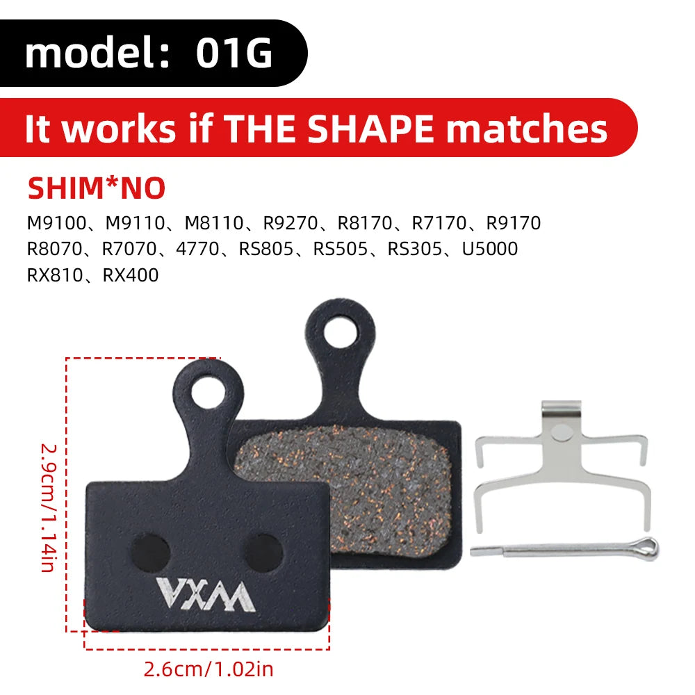 VXM Bicycle Hydraulic Disc Brake Pads MTB Bike Semi-Metal Road Cycling Wear Resistant Quiet Durable Brake Pad Part Accessories