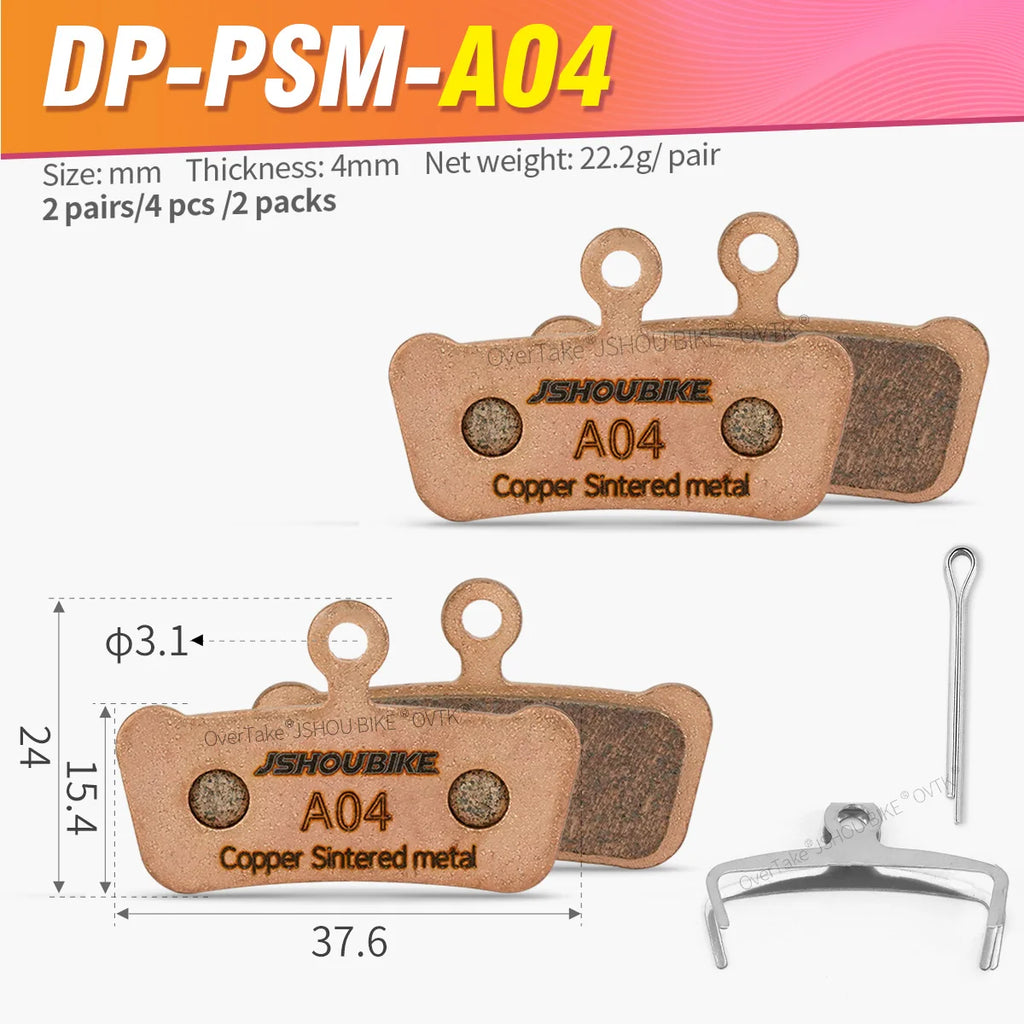 JSHOUBIKE Sintered Metal Hydraulic Brake Pads for SRAM G2 Gu