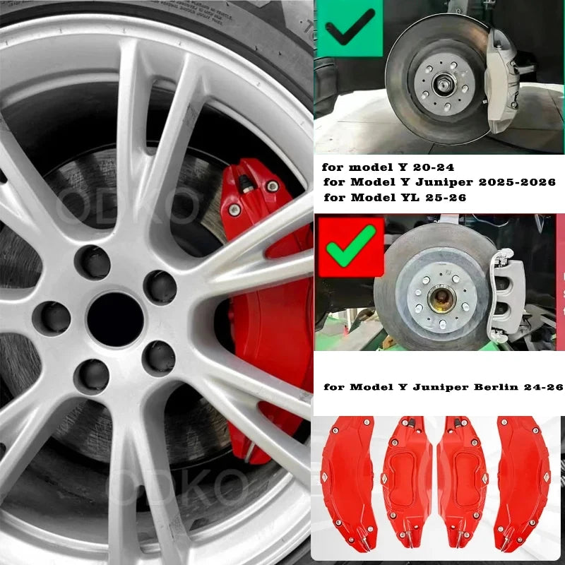 Fit for Tesla Model Y Juniper 2025 2026 RWD and Model Y 2024 RWD Brake Caliper Covers 4pcs/set Rear-Wheel Drive