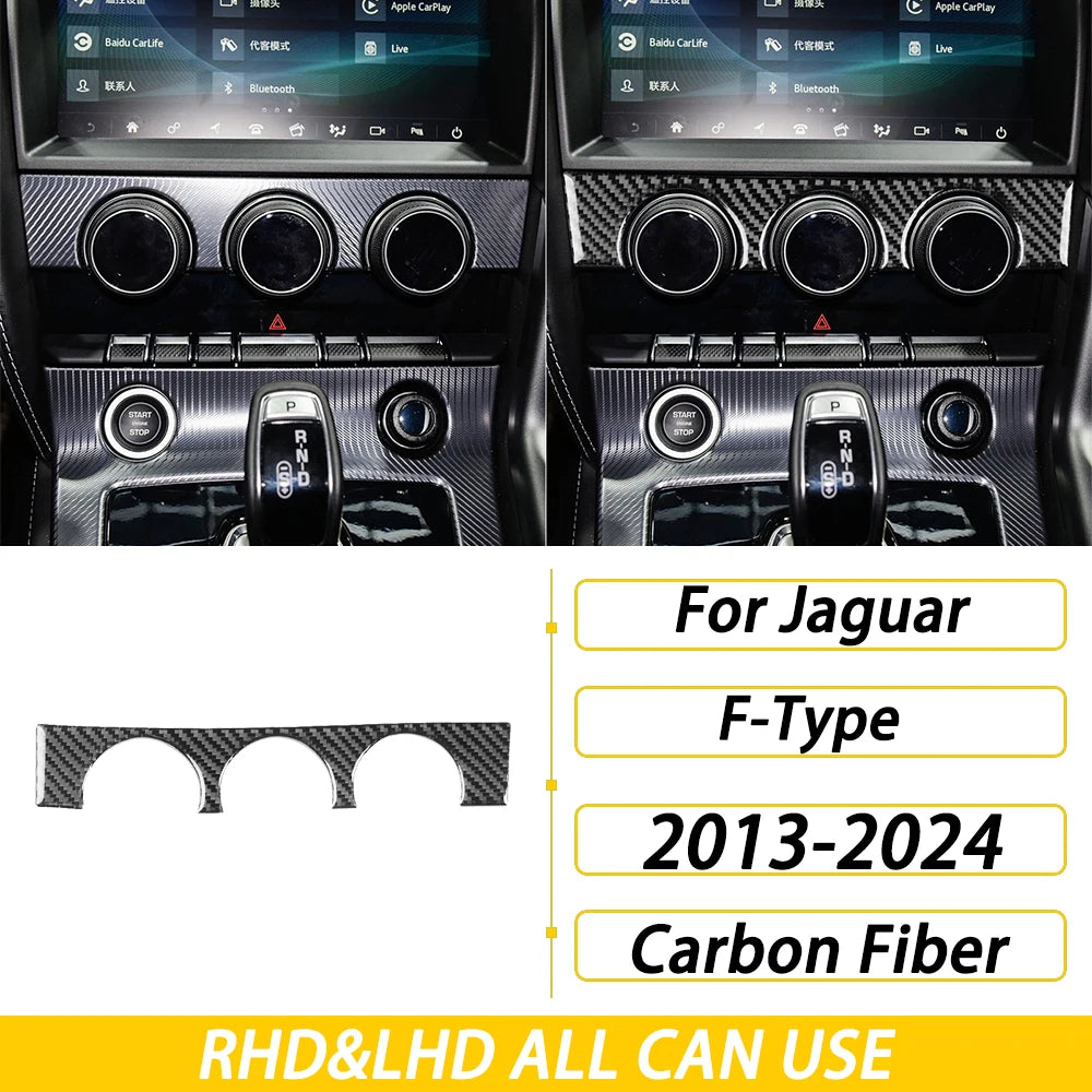 For Jaguar F-TYPE 2013-2024 Carbon Fiber Center Console Gear Shift Dashboard Air Vent Panel Trim Set Car Accessories Sticker