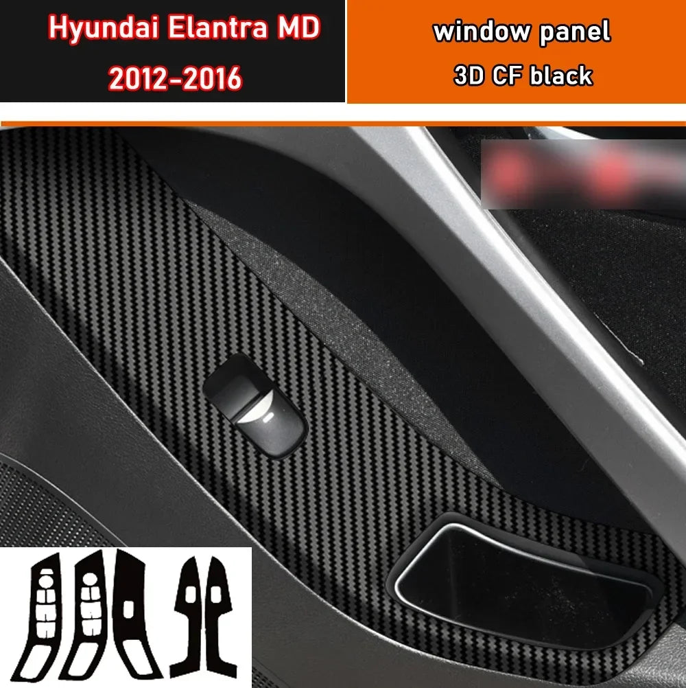 Car Styling Black Carbon Decal Car Window Lift Button Switch