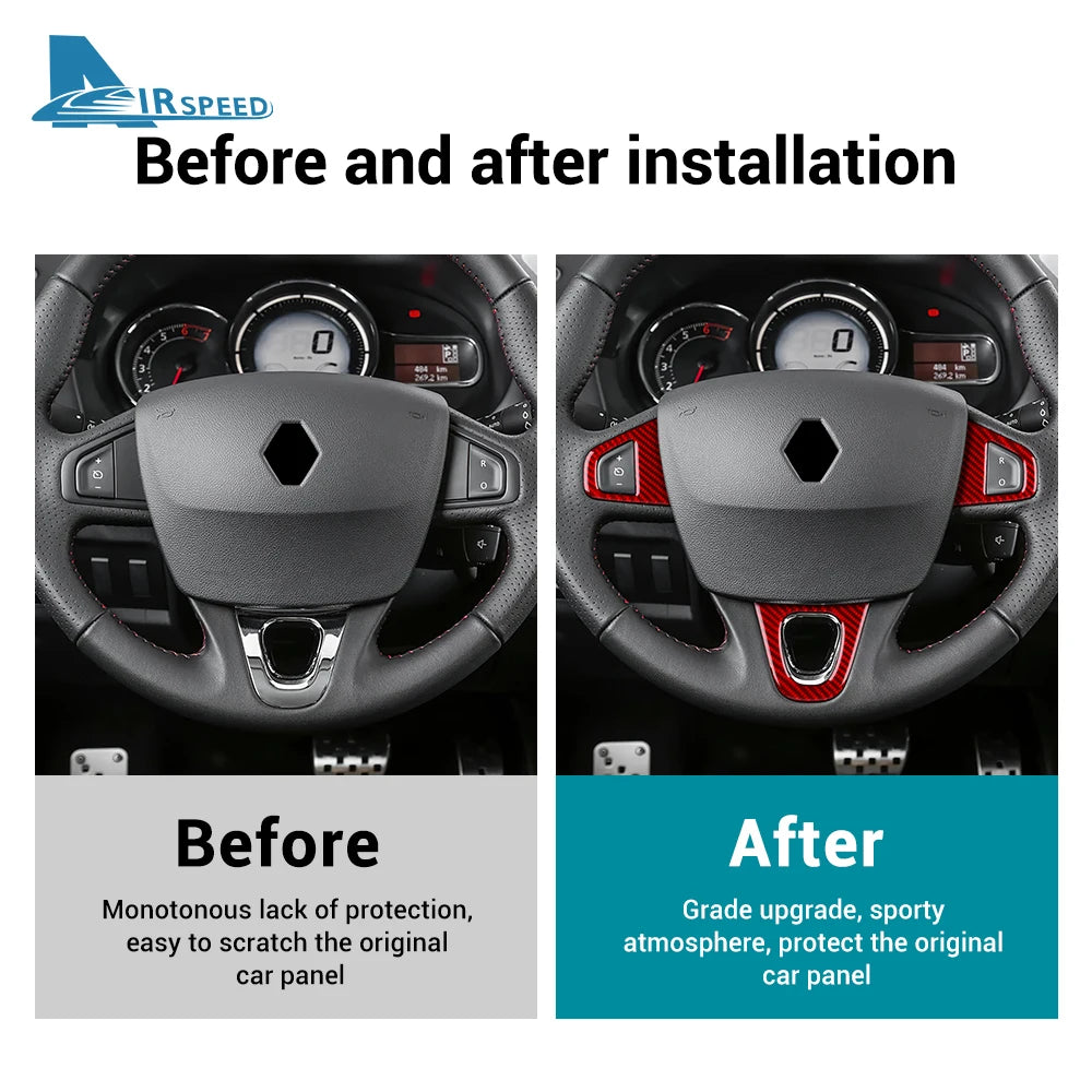 Real Soft Carbon Fiber Sticker For Renault Fluence Megane 3 