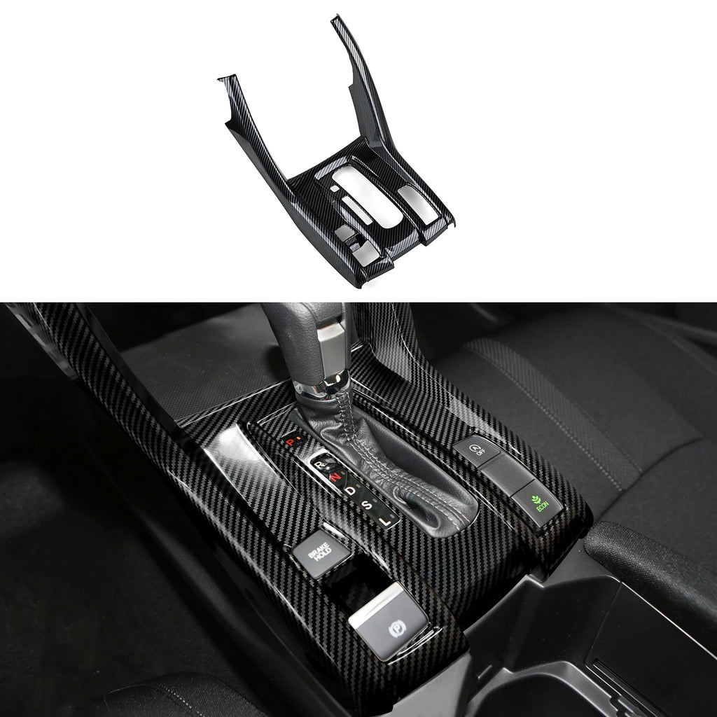 For Honda Civic 10th Gen (2016 -2021) Interior Accessories Car Center Console Gear Shift Panel Carbon Fiber ABS Trim Sticker