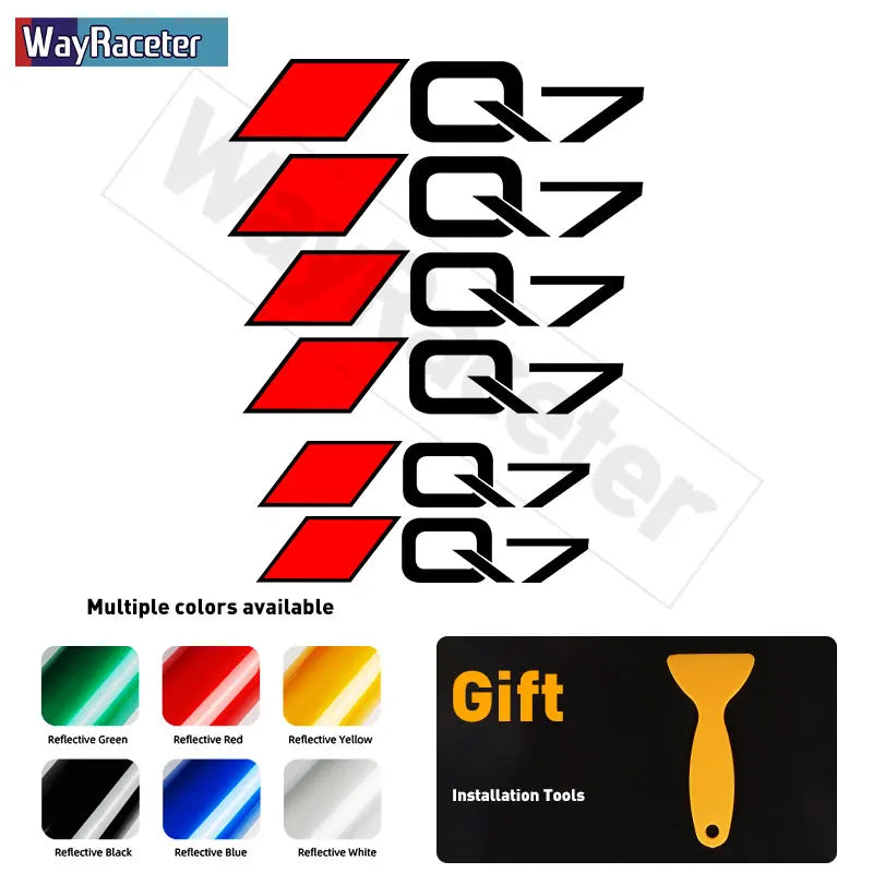 6 Pcs Top Vinyl Decal High Temperature Car Brake Caliper Stickers For Audi A3 S3 A4 S4 A5 S5 A6 S6 A7 S7 A8 Q2 Q3 Q5 Q7 Q8 TT
