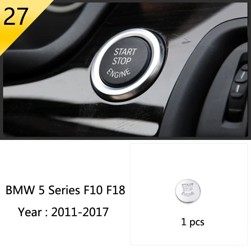 For BMW 5 Series F10 F18 Car Styling Interior Buttons Panel Frame Decoration Cover Trim Car Sticker Stainless Steel Accessories