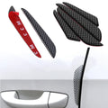 4 Pcs Black Carbon Fiber Car Door Edge Guard Strips Scratch 