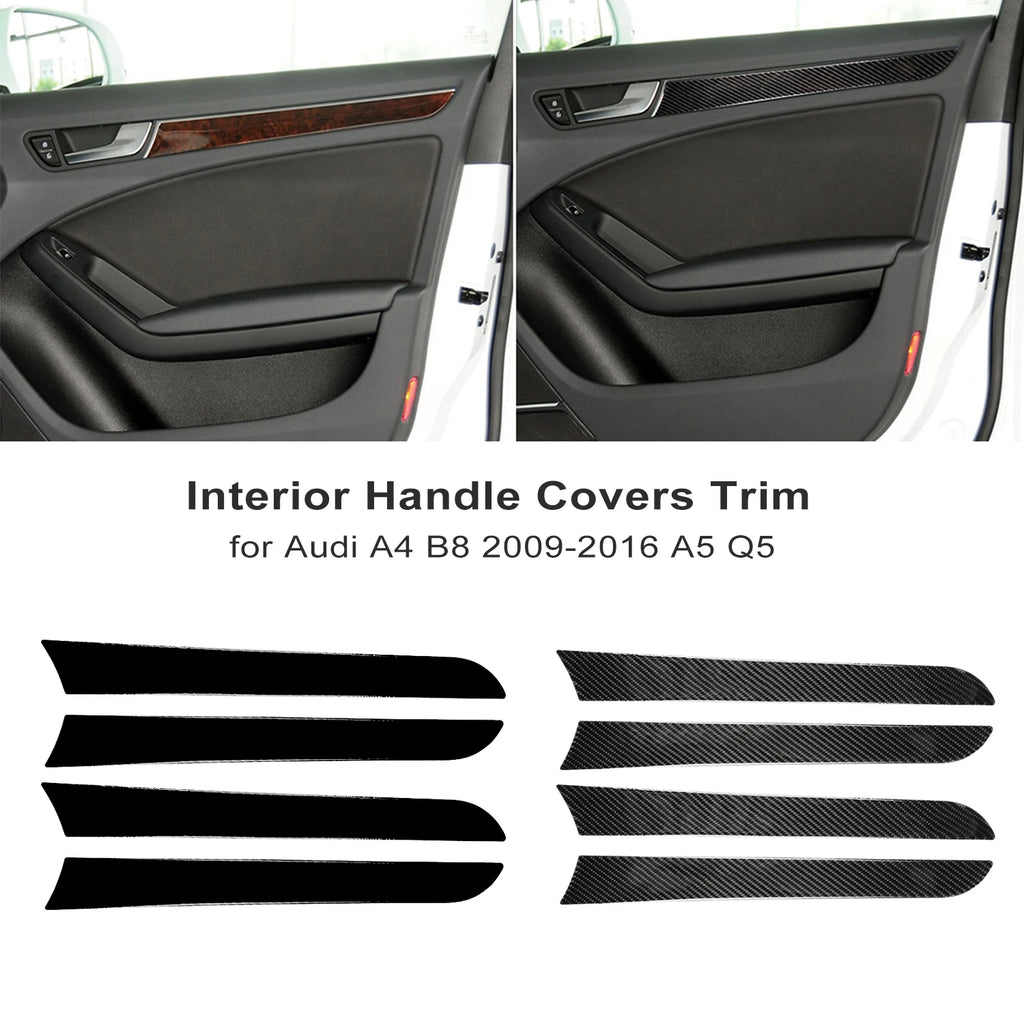Carbon Fiber Window Door Panel Trim Cover For Audi A4 B8 A5 