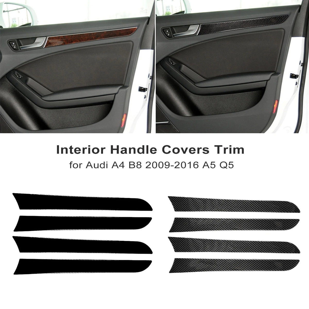 Carbon Fiber Window Door Panel Trim Cover For Audi A4 B8 A5 