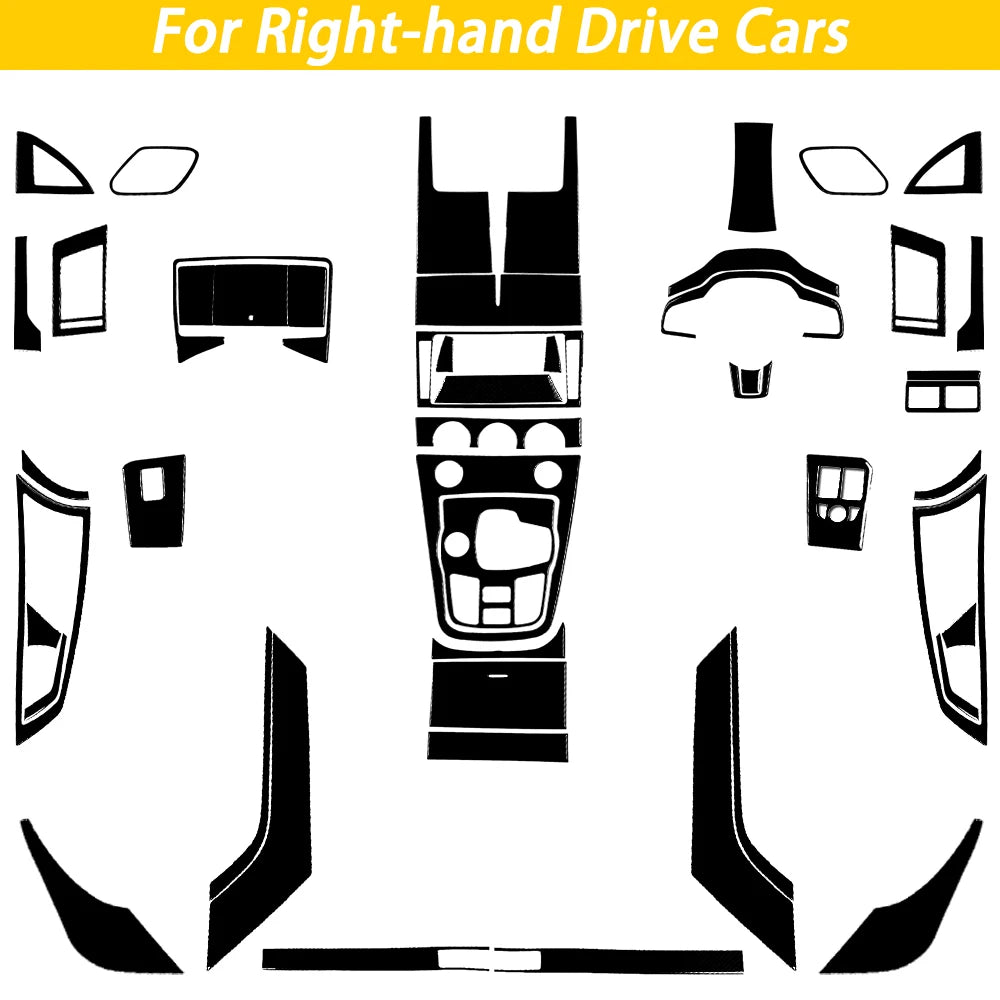 For Jaguar F-TYPE 2013-2024 Carbon Fiber Center Console Gear Shift Dashboard Air Vent Panel Trim Set Car Accessories Sticker