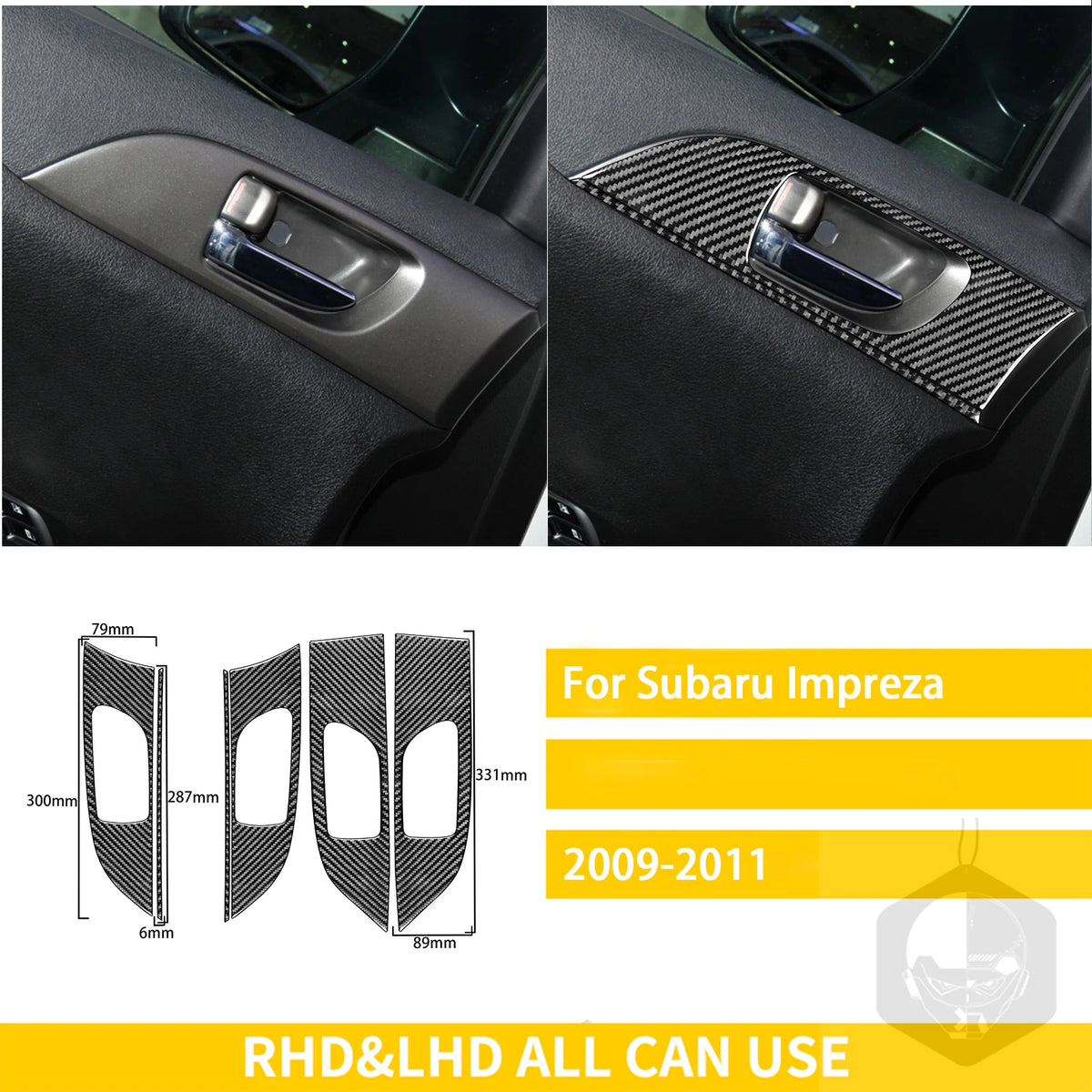 For Subaru Impreza 2009 2010 2011 Accessories Carbon Fiber Car Interior Gear Cuphold Panel CD Air Outlet Cover Trim Sticker