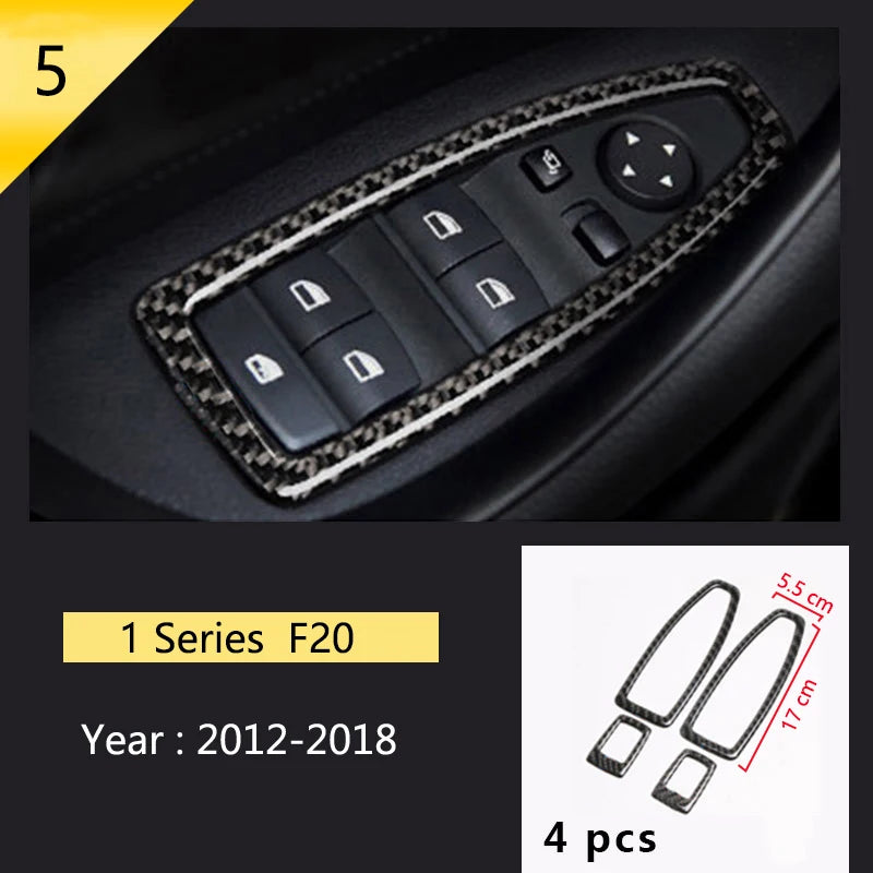 For BMW 1 2 Series F20 F21 F22 F23 Carbon Fiber Car Control CD Panel Cover Trim Air Conditioning Outlet Frame Decoration Sticker