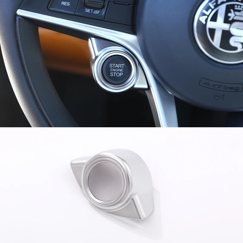 ABS Carbon Fiber For Alfa Romeo Giulia Stelvio 2017 2018 2019 Car Steering Wheel Cover Trim Interior Accessories