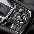 2Pcs Real Carbon Fiber Car Center Console Multimedia Volume 