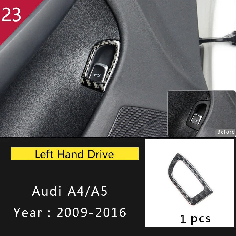 For Audi A4 S4 RS4 B8 8K A5 S5 RS5 8T 8F Car Carbon Fiber Window Door Panel Strips Cover Protective Trim Sticker Accessories