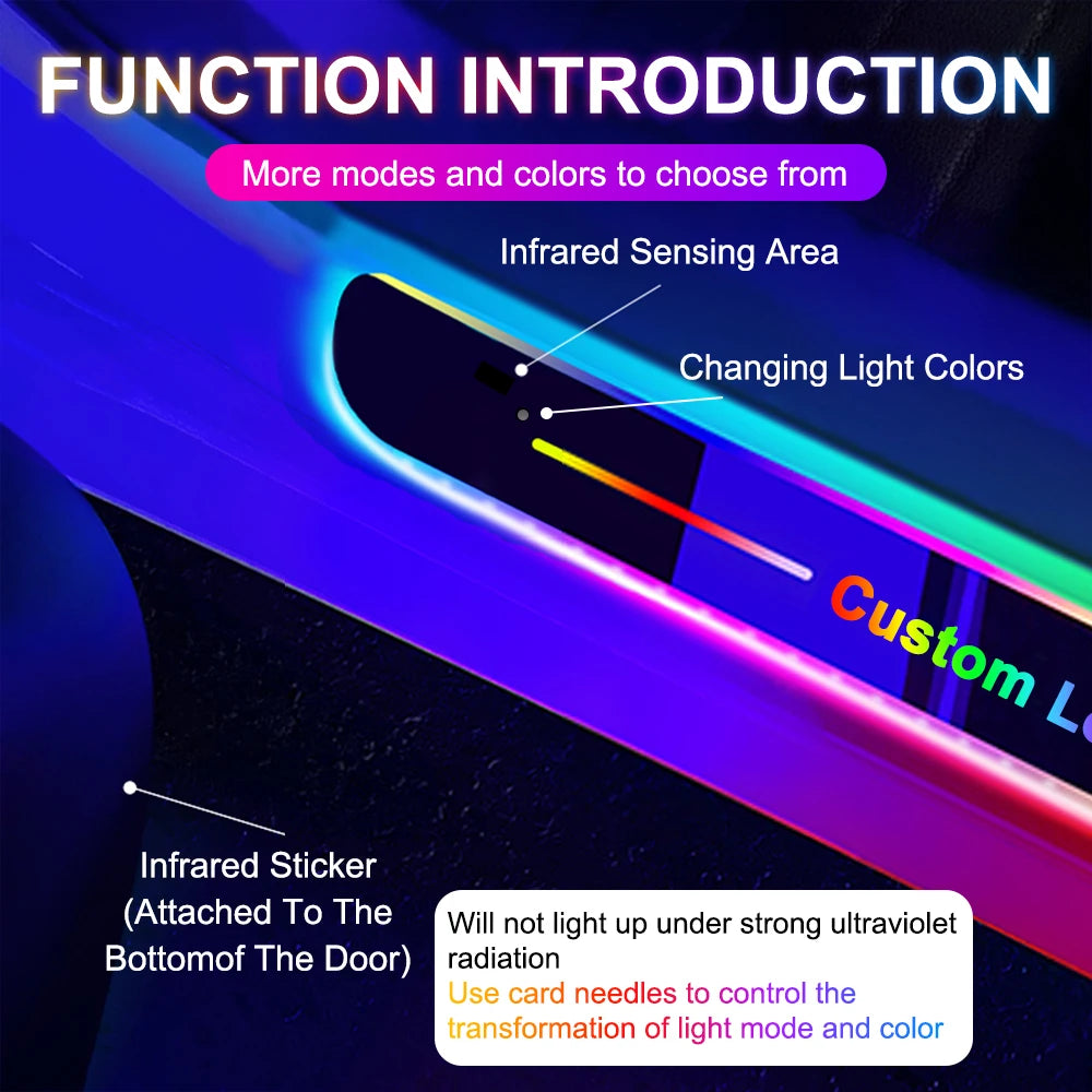 Customized Magnetic Car Door Sill Pedal Illuminated Lights L