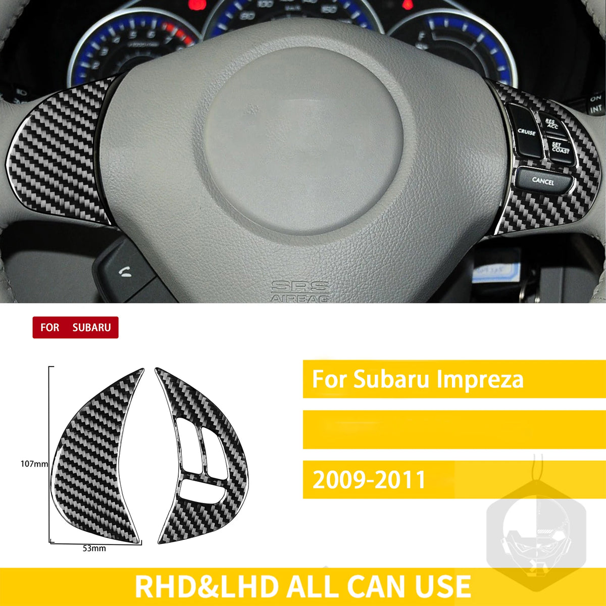 For Subaru Impreza 2009 2010 2011 Accessories Carbon Fiber Car Interior Gear Cuphold Panel CD Air Outlet Cover Trim Sticker