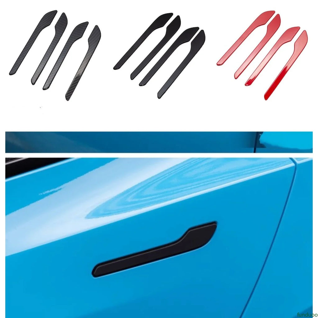 For Tesla Model 3 Y Carbon Fiber Black White Red Car Door Ha