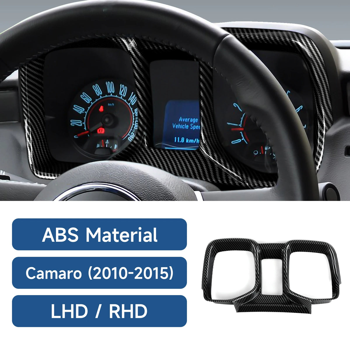 ABS Car Dashboard Display Screen Cover Carbon Fiber Interior