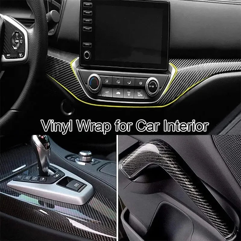 7D Carbon Fiber Car Interior Vinyl Film Decorative Sticker A