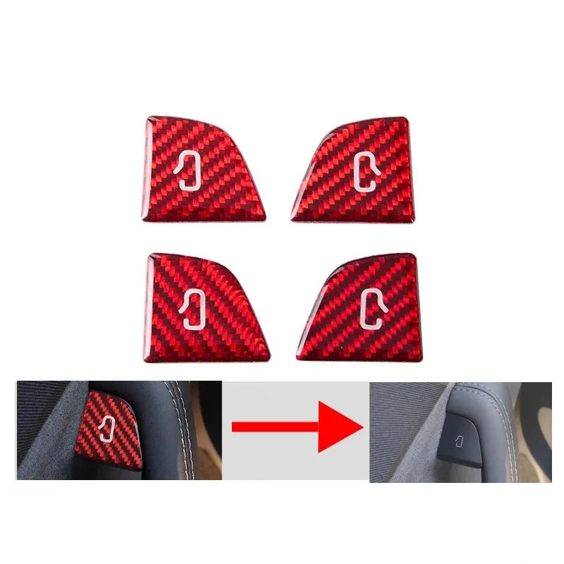 For Tesla Model Y 2019-2025 Juniper Model 3 Highland 2024 Carbon Fiber Car Interior Door Switch Button Trim Stickers Accessories
