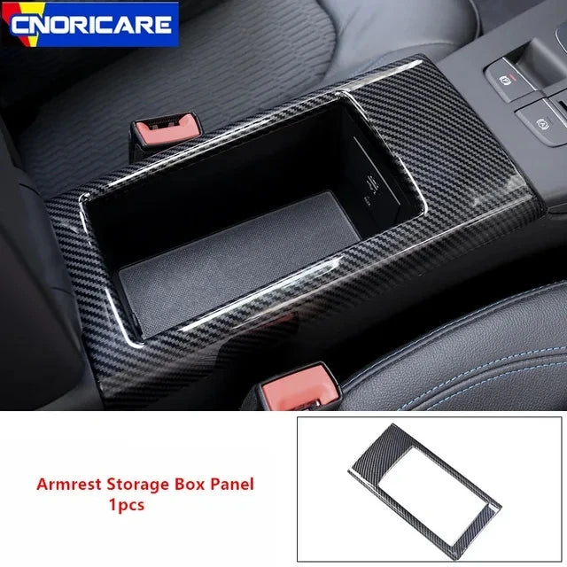 Carbon Fiber Car Styling Central Armrest Storage Box Panel Cover Trim for Audi A3 8V S3 RS3 2014 2015 2016 2017 2018 Accessories