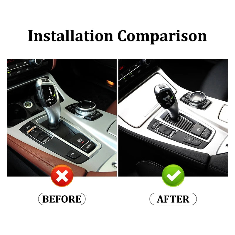 Carbon Fiber Car Gear Shift Panel Cover Trim Stickers Decora