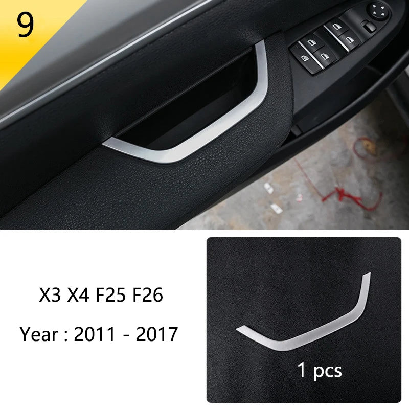 Accessories for BMW X3 X4 F25 F26 Car Inner Gearshift Air Conditioning CD Panel Door Armrest Cover Trim Decorative Car Stickers