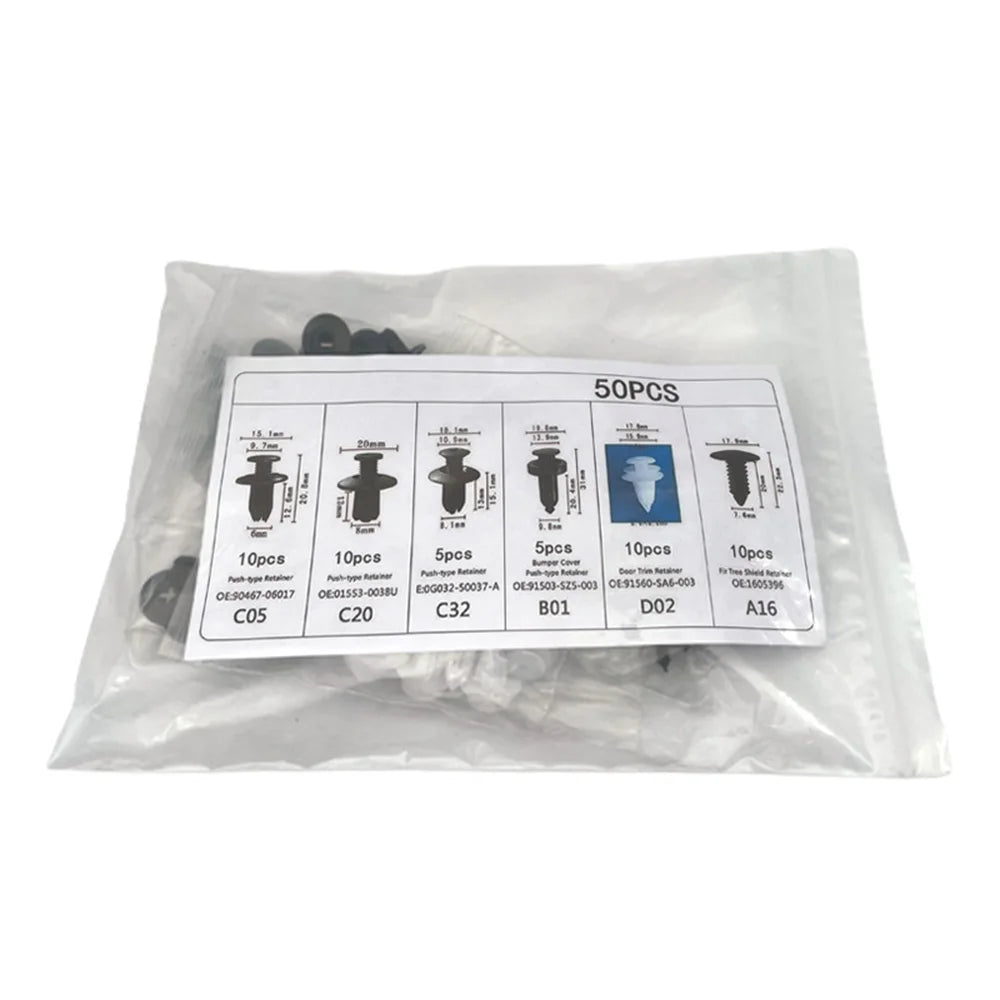 Car Fixing Clip 6 Size Fastener Car Plastic Clip Kit Body Bumper Rivet Door Trim Panel Retainer Car Interior Clips