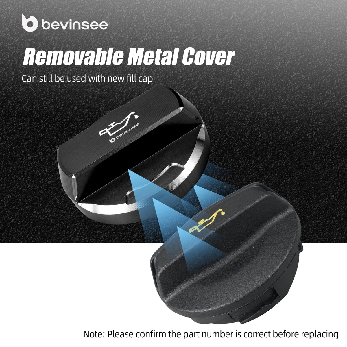 BEVINSEE Engine Oil Filler Cap for Audi A1 A3 S3 RS3 TTS TTR