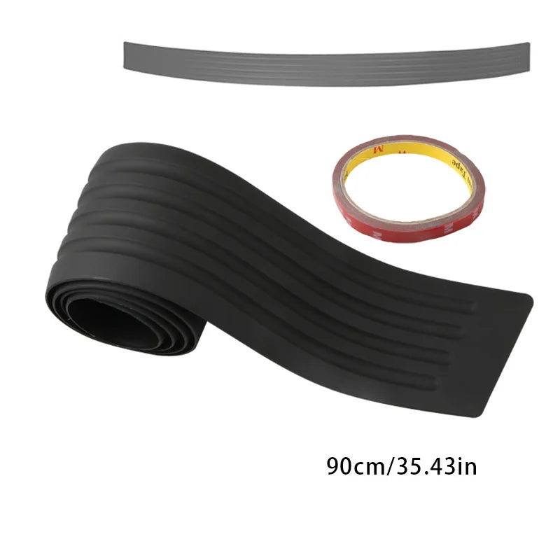Carbon Fiber Universal Car Trunk Door Guard Strips Sill Plate Protector Rear Bumper Guard Rubber Mouldings Pad Trim Cover Strip