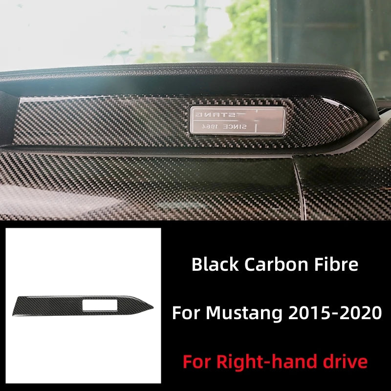 For Ford Mustang 2015-2021 Car Accessories Carbon Fiber Interior Car Dashboard Decoration Strip Sticker Car Styling Trim Cover