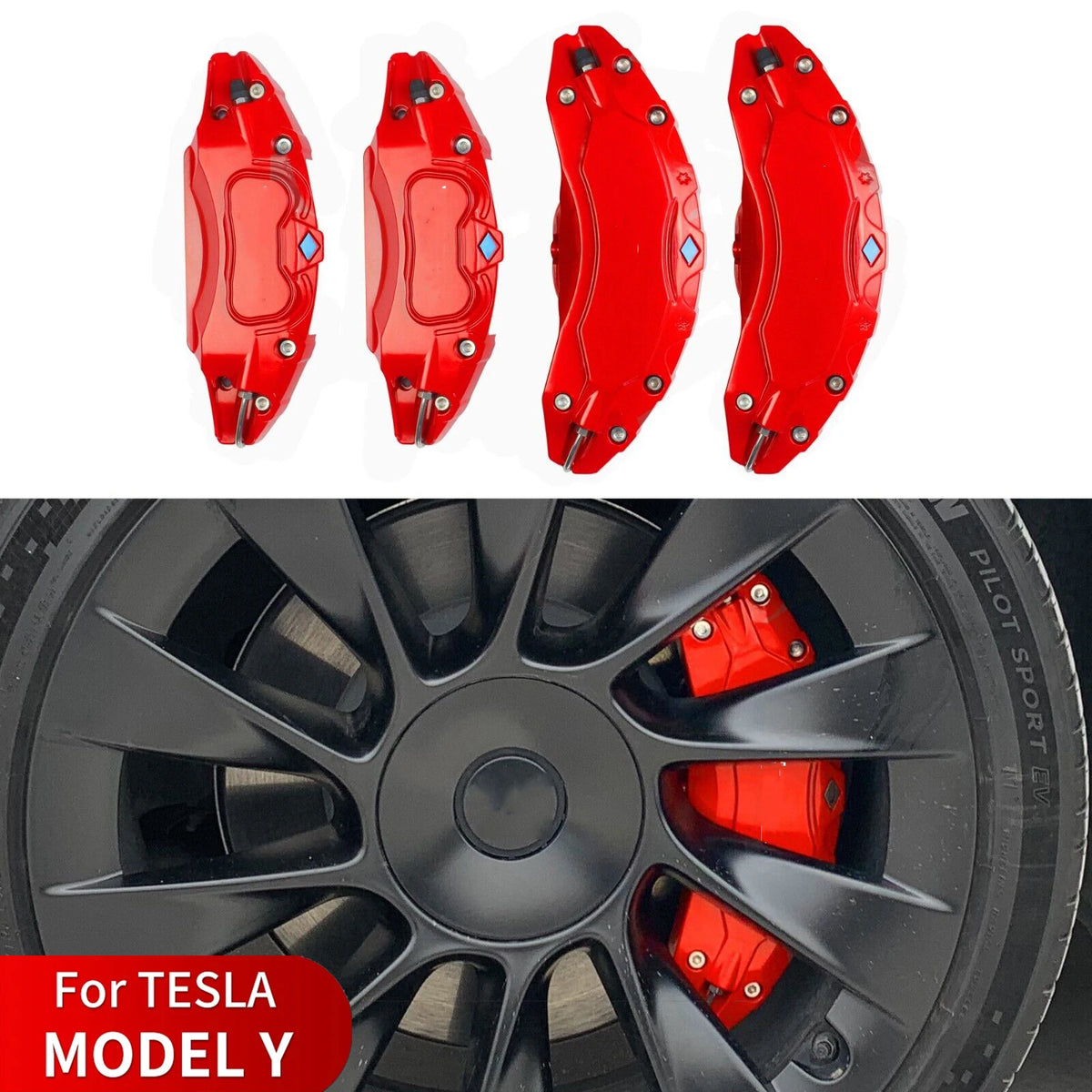 Brake Caliper Covers for Tesla Model Y 2020 2021 2022 2023 2
