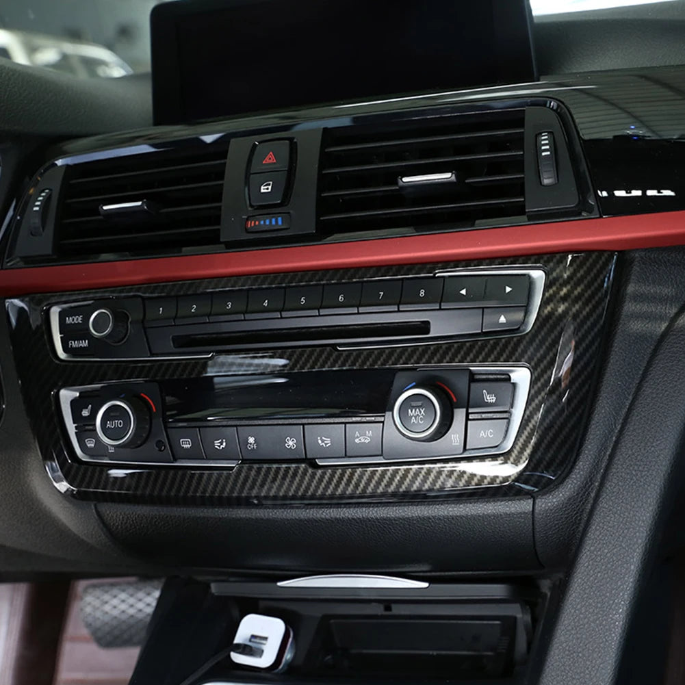 Car CD Panel Trim Center Console Cover Carbon Fiber Sticker 