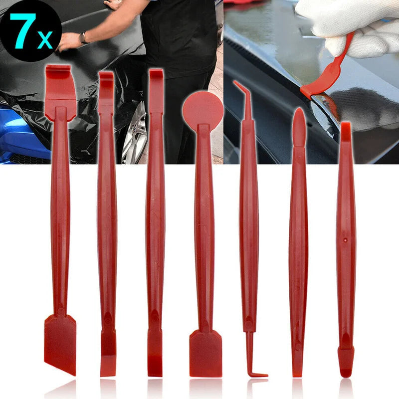7Pcs Car Film Trimming Tool Car Wrap Vinyl Scrapers 3D Carbo