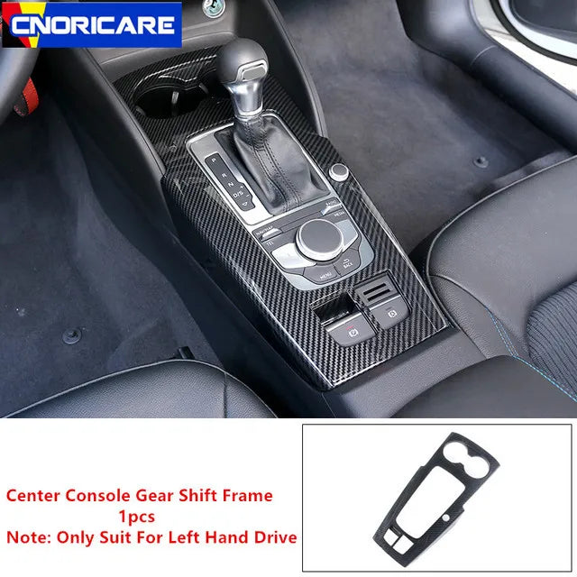 For Audi A3 8V S3 Center Console Dashboard Stickers Strips Carbon Fiber Car Door Decoration Cover Trim Auto Interior Accessories
