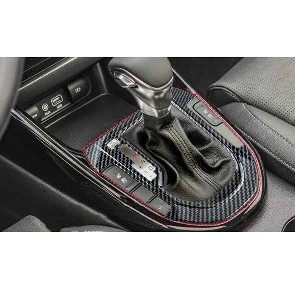 1 Set Car Black Carbon Fiber Style Gear Shift Panel Cover Tr