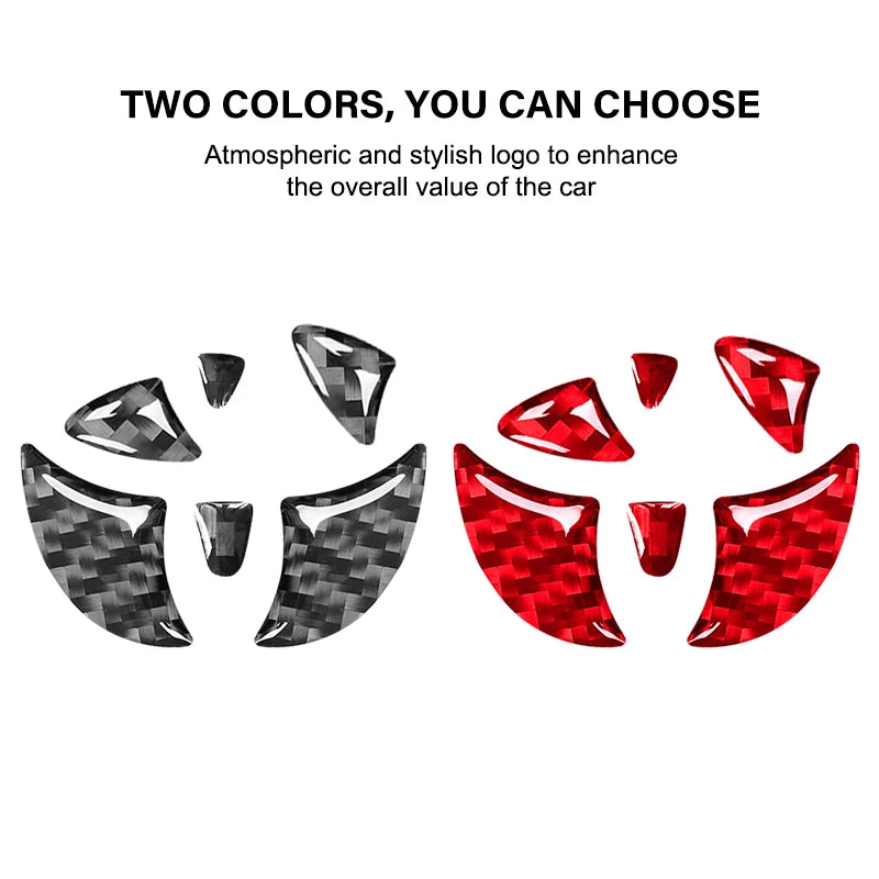 Carbon Fiber Car Steering Wheel Emblem Badge Sticker Glue Tr