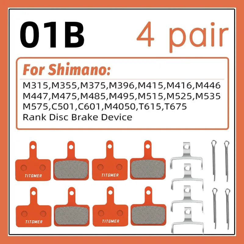 Resin Disc Brake Pads for Shimano B01s B05s MT200 M315 Mt410 M445 M446 M395 Mt400 M375 B03s Road Mountain Mtb Bike Brake Pads