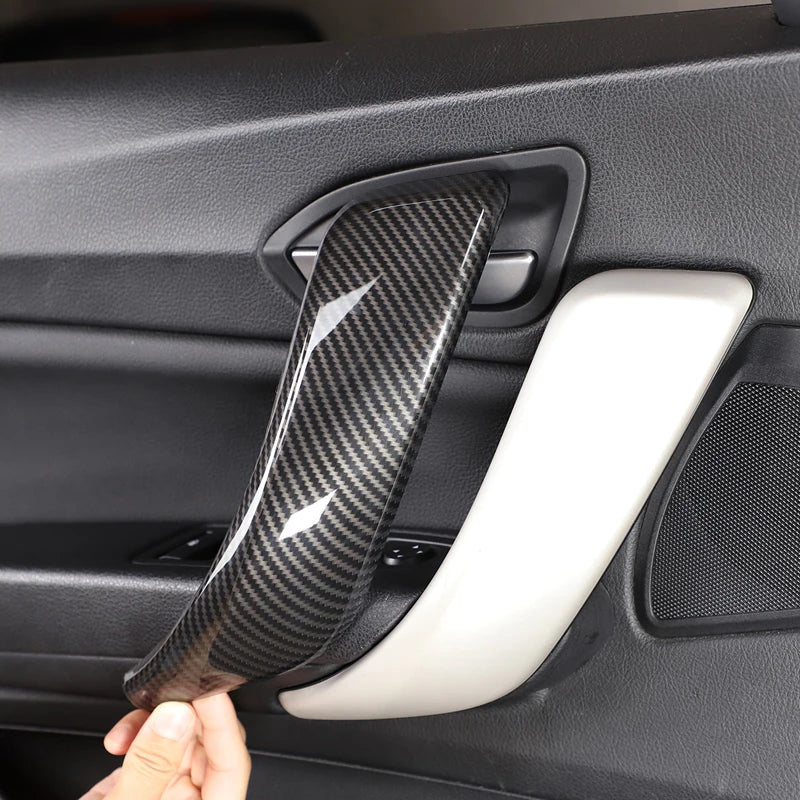 ABS Carbon Fiber Car Interior Door Pull Handle Cover Trim Fo