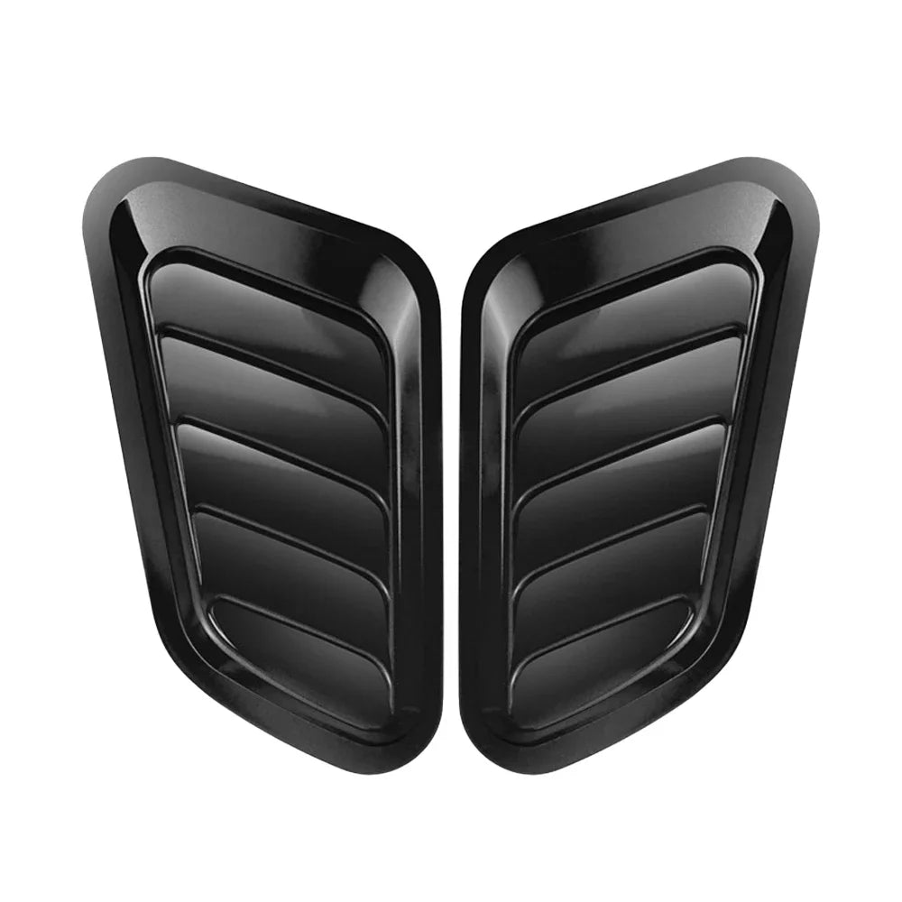 Universal Car Hood Scoop Carbon Fiber Air Intake Vent Cover 2PCS DIY Decorative Exterior Trim Styling Automotive Upgrade