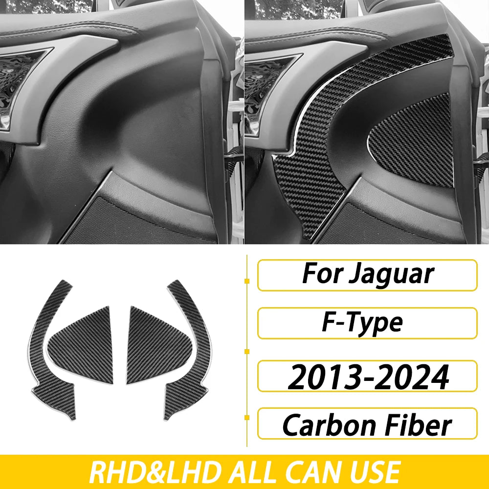 For Jaguar F-TYPE 2013-2024 Carbon Fiber Center Console Gear Shift Dashboard Air Vent Panel Trim Set Car Accessories Sticker