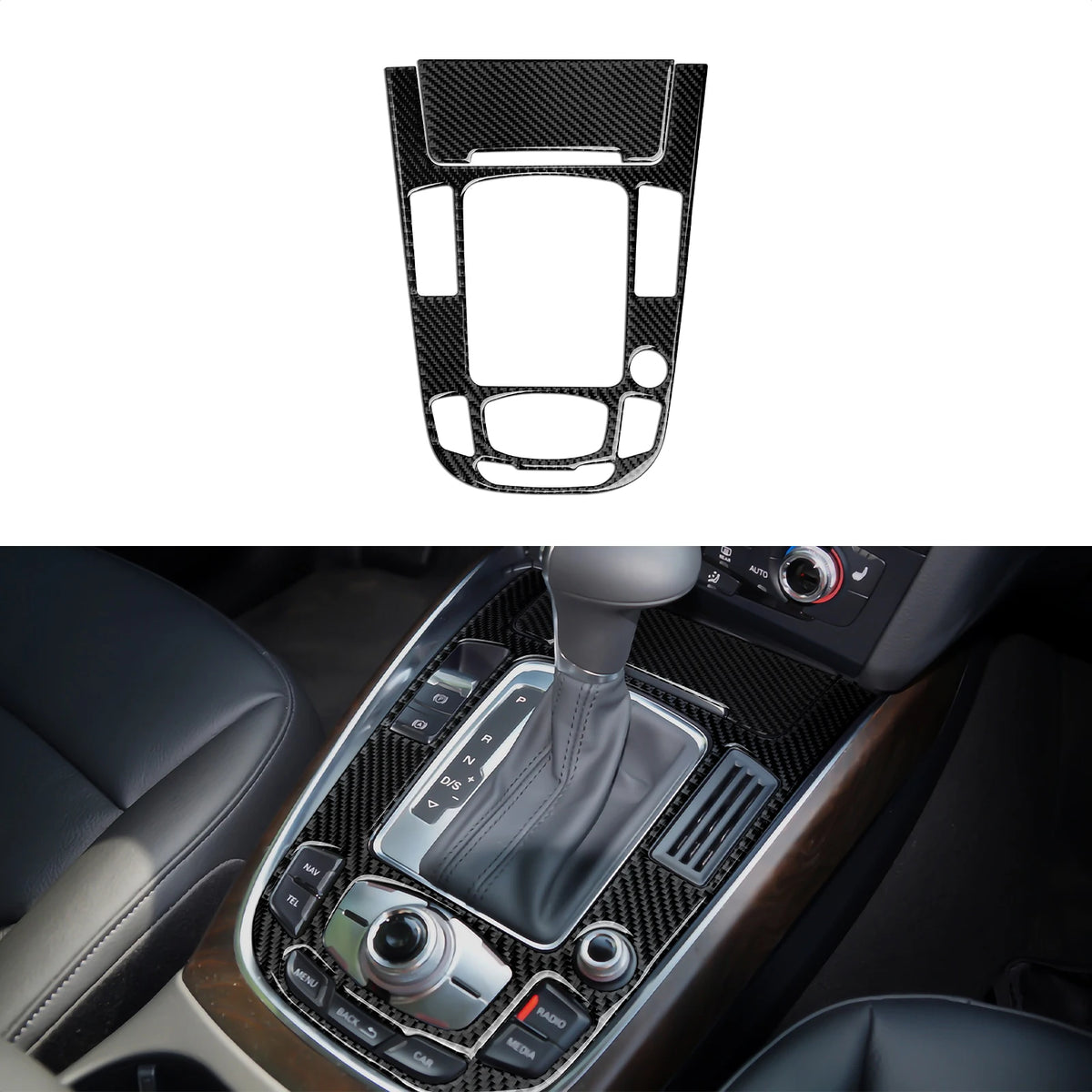 Car Center Console Gear Shift Panel Set For Audi A4 S4 RS4 A5 S5 RS5 (2007-2016) Carbon Fiber Interior Sticker Trim Accessories