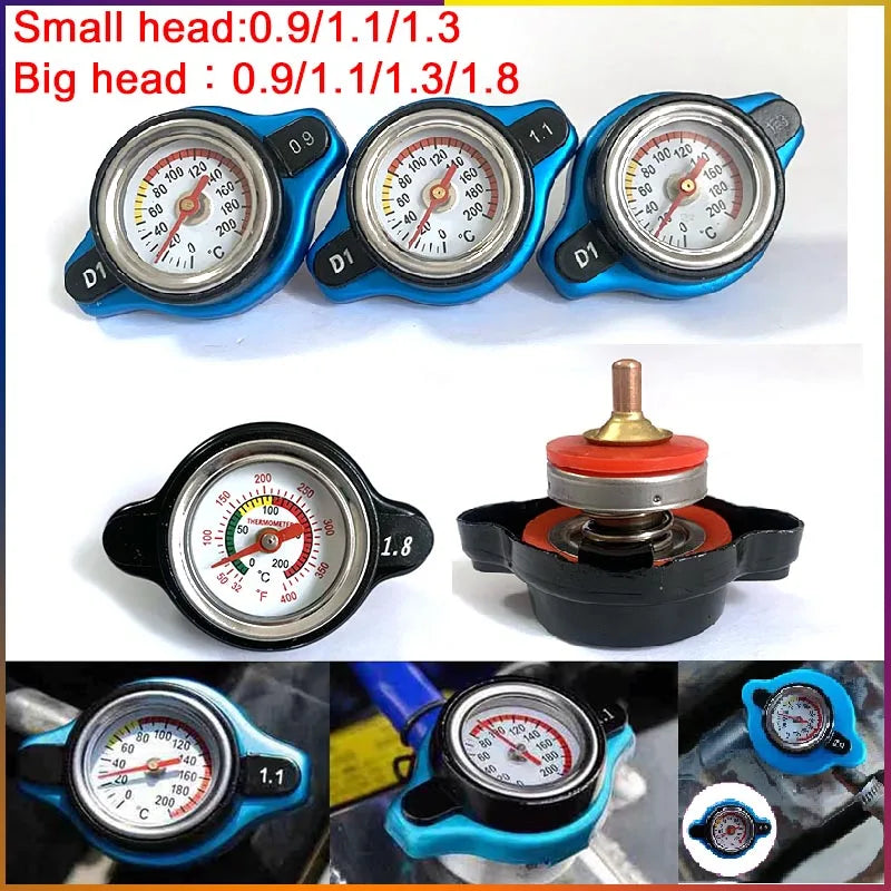 Gauge Radiator Cap For Car Motorcycle Racing 0.9/1.1/1.3/1.8