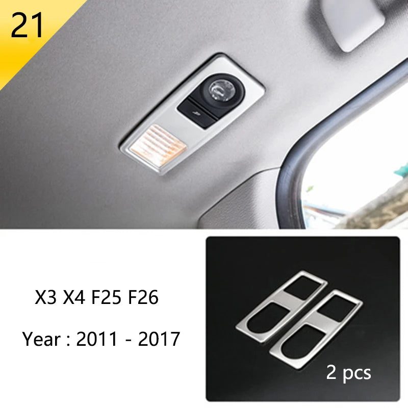 Accessories for BMW X3 X4 F25 F26 Car Inner Gearshift Air Conditioning CD Panel Door Armrest Cover Trim Decorative Car Stickers