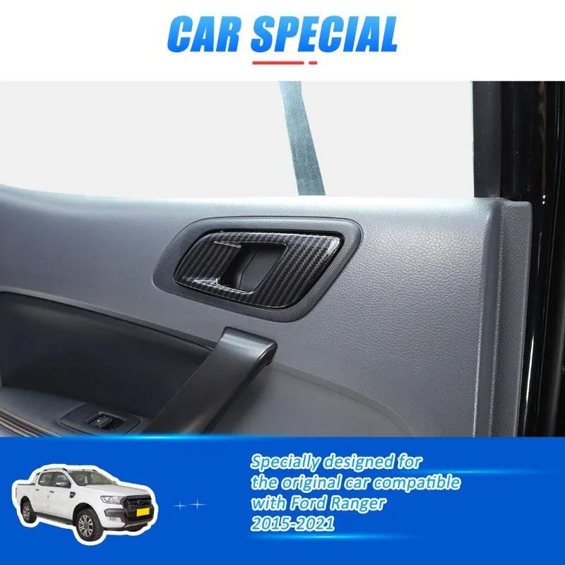 4pcs ABS Carbon Fiber Color Inner Door Open Handle Cover Tri
