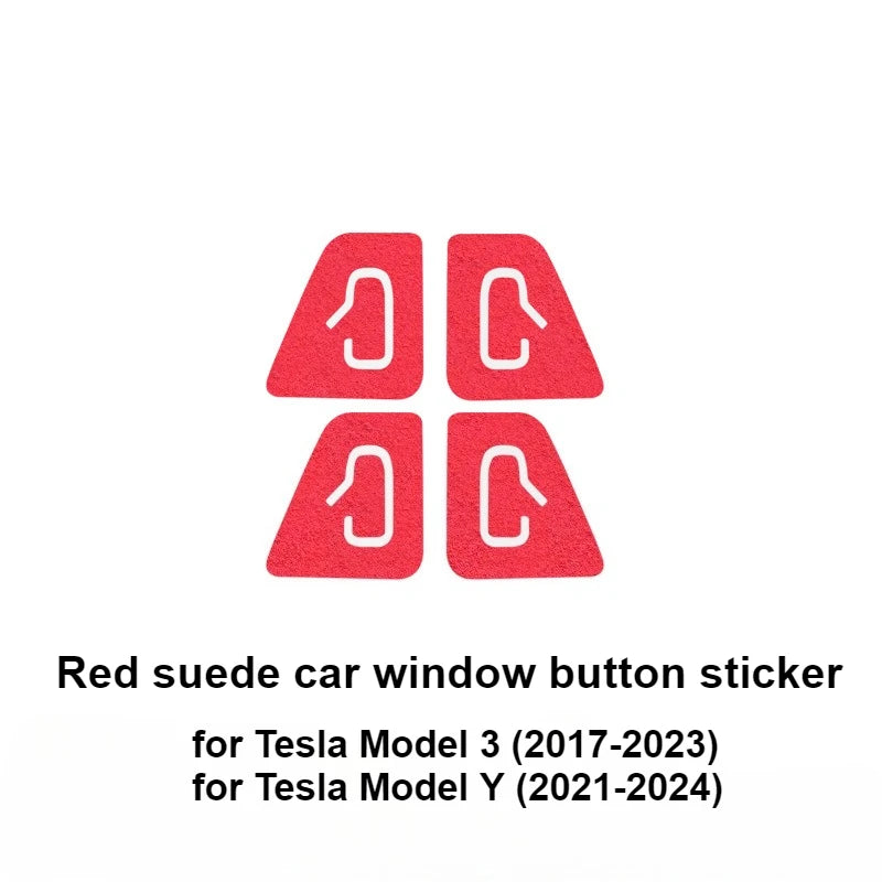 Car Interior Suede Door Switch Button Trim Stickers Patch Trim Cover For Tesla Model 3 Y Highland Juniper 2025 Car Accessories