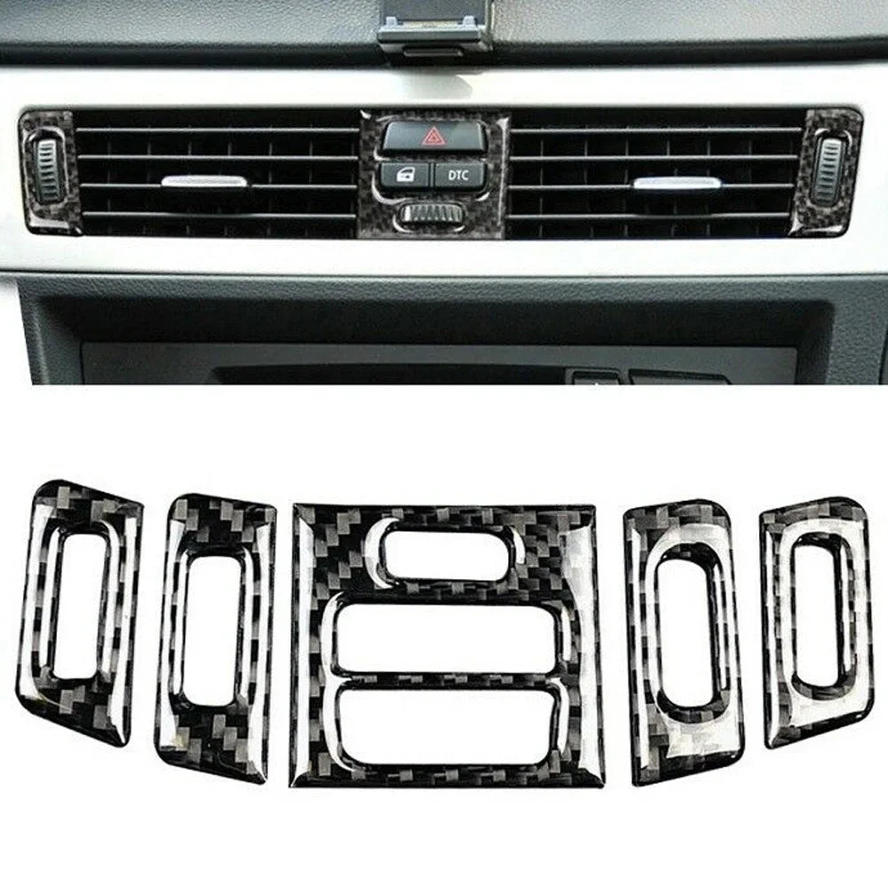 For BMW E90 E92 E93 Interior Accessory 5pcs Car Auto Carbon 