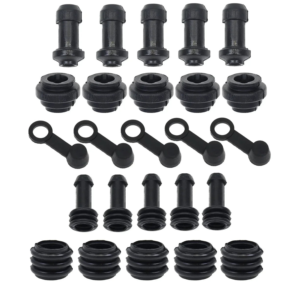 10Pcs 8mm Car Brake Pump Dust Cap Oil Drain Screw Cap Brake Caliper Bleed Nipple Black Screw Dust Caps Cover Rubber Motorcycle