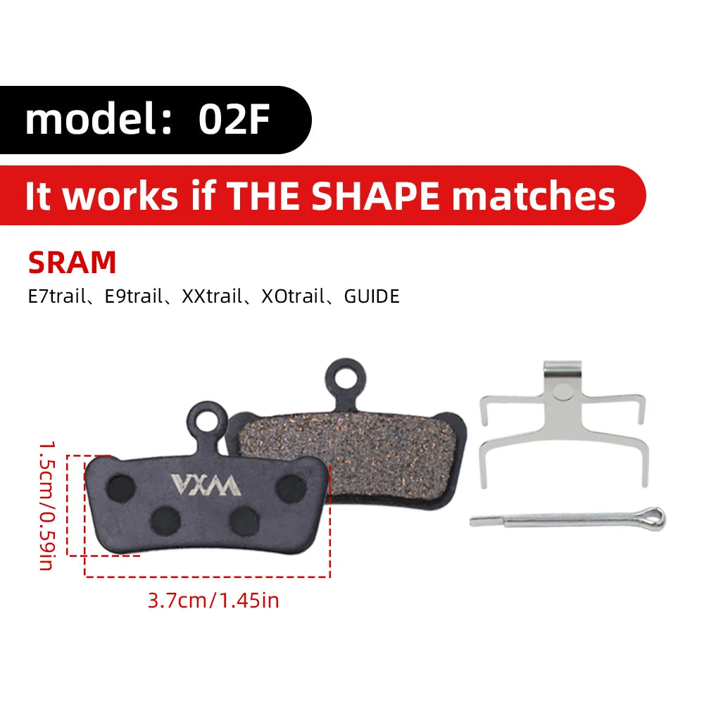 VXM Bicycle Hydraulic Disc Brake Pads MTB Bike Semi-Metal Road Cycling Wear Resistant Quiet Durable Brake Pad Part Accessories